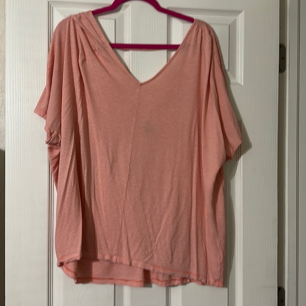 Old Navy XXL orange and white striped light weight shirt